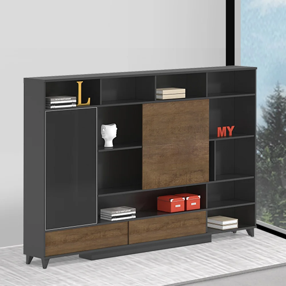 Большой шкаф для хранения 5 полок Угловой книжный офисная мебель деревянное офисное оборудование