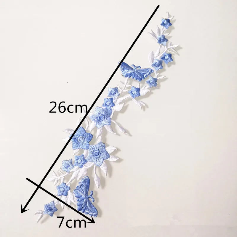 Decorative Patches butterfly flower Embroidered Iron-On Patch, Embroidery Applique by DIY Cloth Art Embroidery Decoration