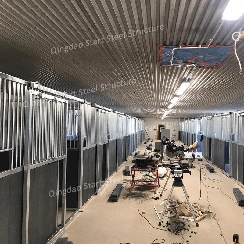 Горячеоцинкованная оцинкованная стальная внутренняя Конская стабильная стойка со стальной рамой