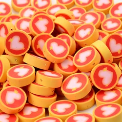 10Pcs/Lot 15mm Heart Polymer Clay Beads 8 Style Love Stripe Heart Space Beads For Jewelry Making Bracelet DIY Home Craft