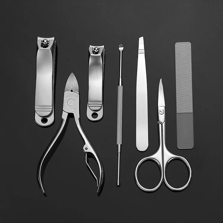 personal logo luxury 7pcs manicure pedicure set grooming set