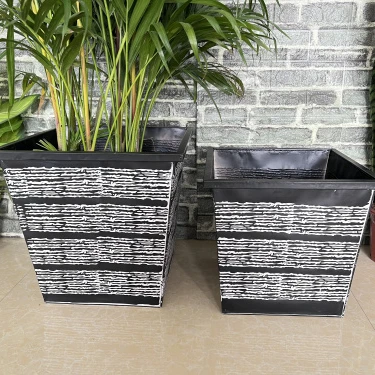 Garden Patio Decorative Large Size Tall Square Flower Pots metal zinc Outdoor Planter for large tree plant big flower vase
