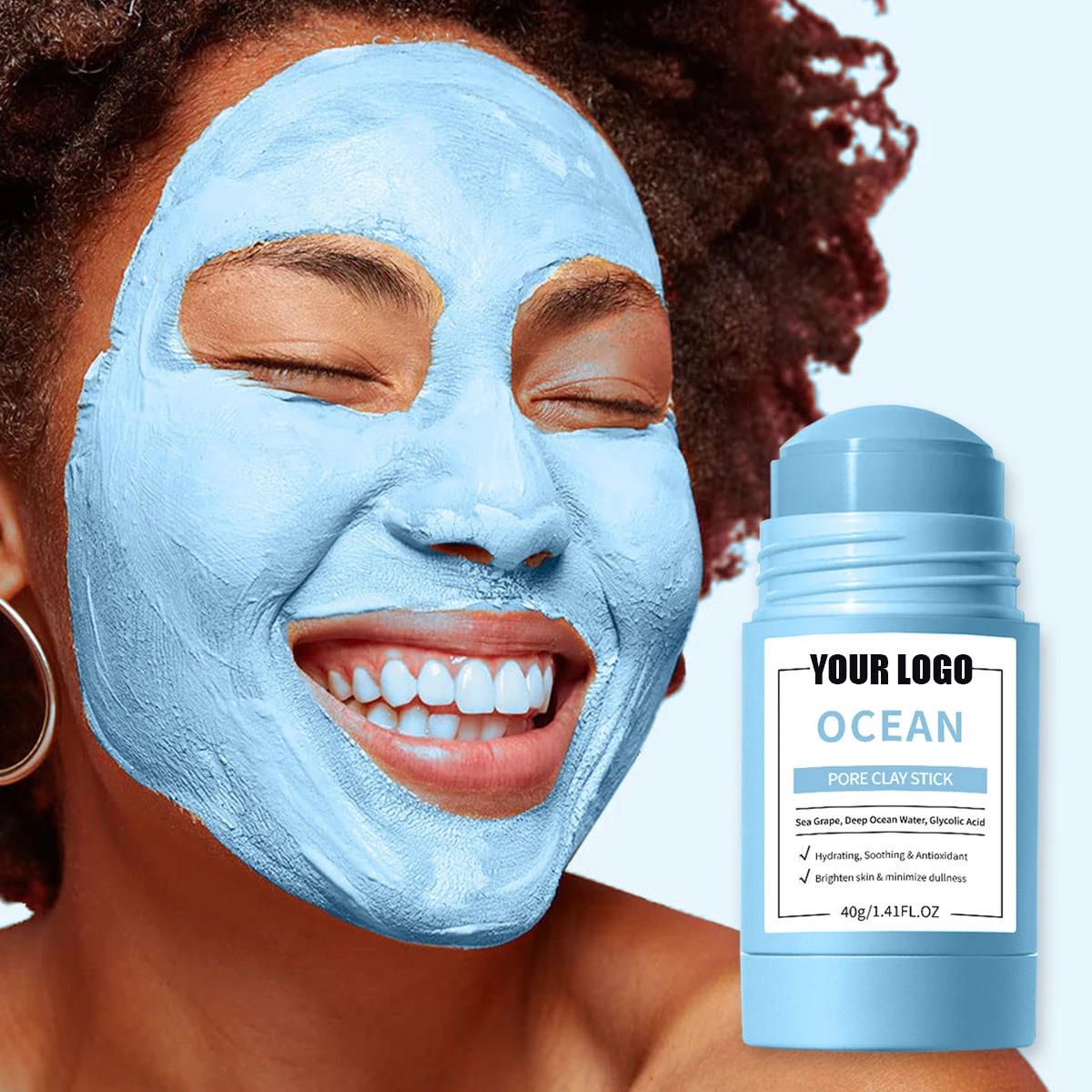 Ocean Mud Film Stick Deep Cleaning Brighten, Hydrate Skin Film Moisturizing Shrink Pores Brightening Solid Facial Mask Cream