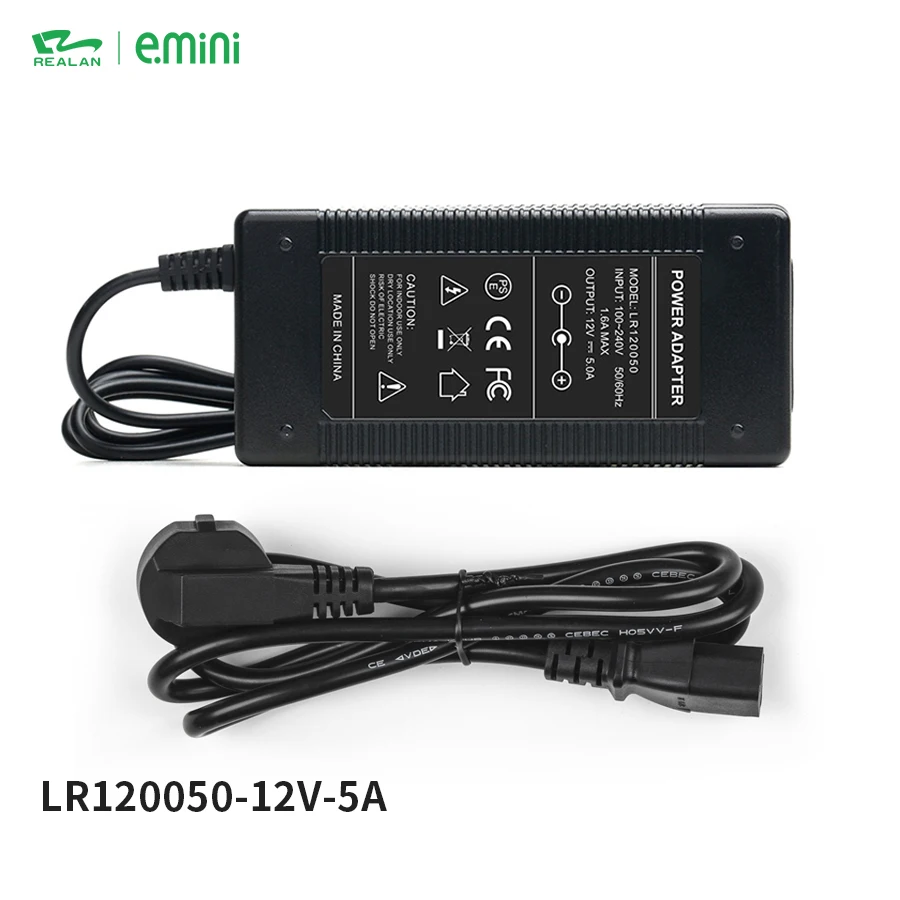 Realan 12V 5A Power Supply Computer AC DC Adapter for Mini PC Computer