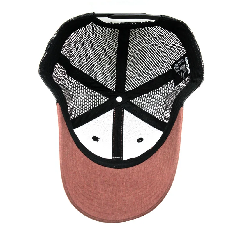 ALLCH Curved Brim Mesh Hat Trucker Hat Baseball Cap Adjustable Custom Embroidered Hat 6 Panel Snapback Cap For Men