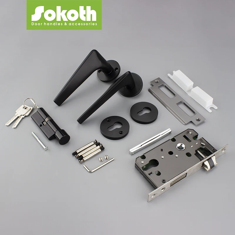 Eastern Europe Market High Quality Door Lever Handle Great Selling Interior Room Simple Design Aluminum Door Handle