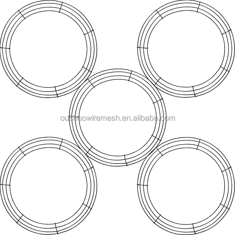 12' 14' 16' Flower Project  Work Wire Wreath Rings Christmas Hanging Frame for Home Decoration