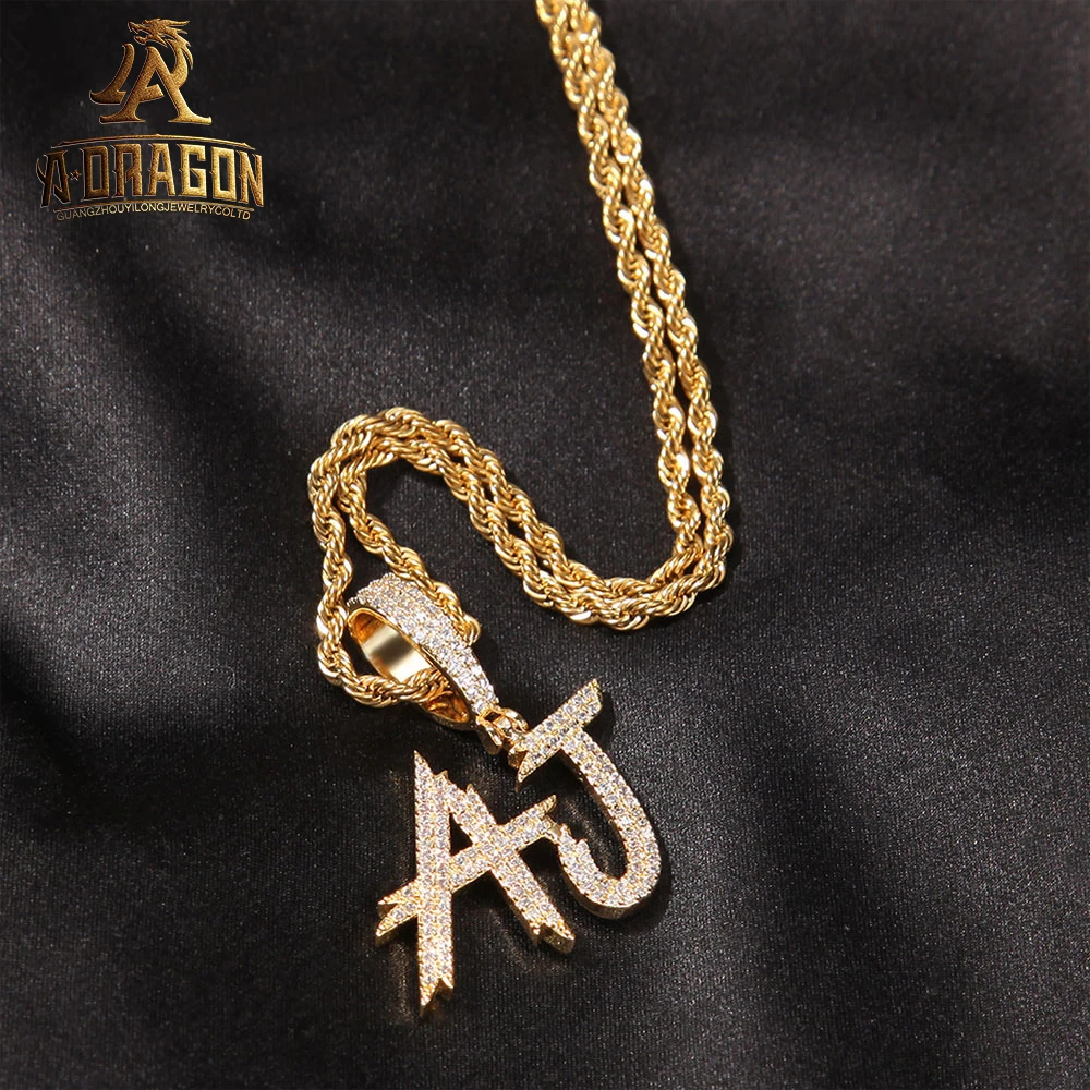New design 925 sterling silver 18K gold plated iced out baguette hip hop lab grown diamond flat round pendant