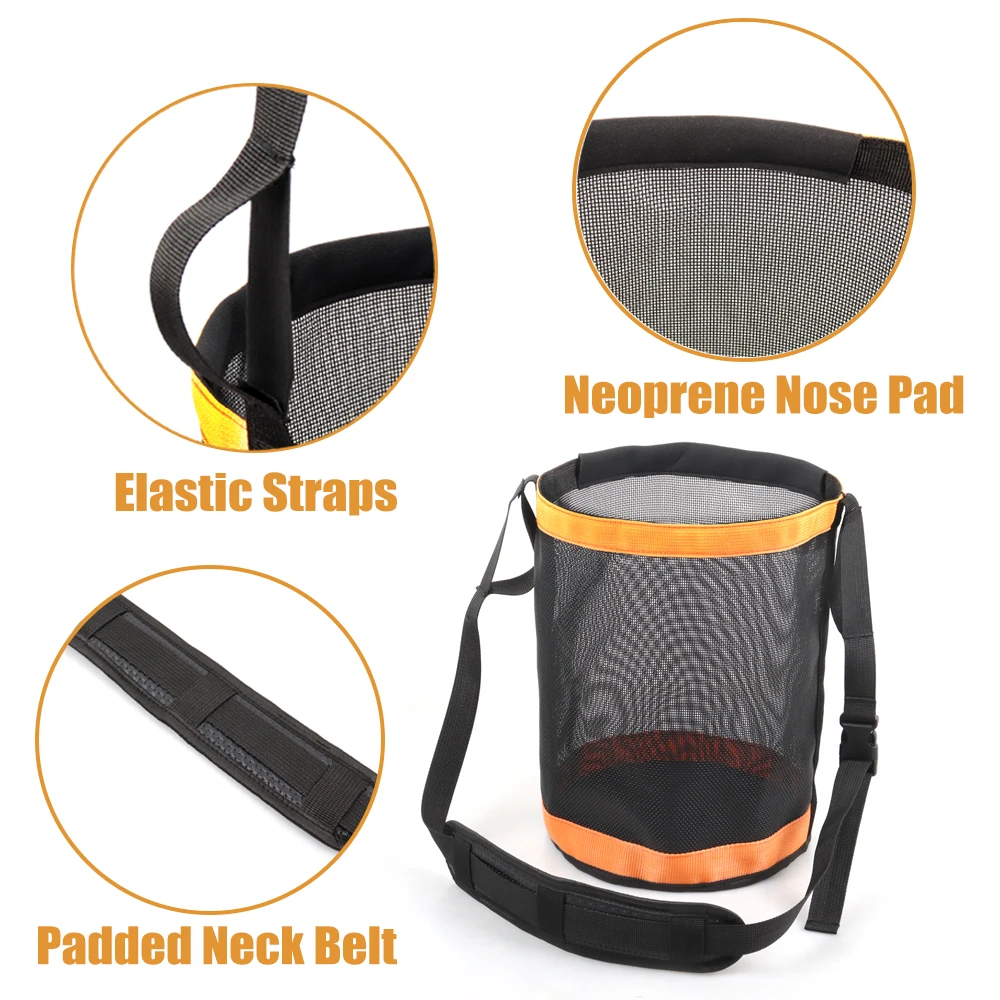 Horse Feed Bag Heavy Duty Nylon Mesh Grain Feed Bag Adjustable Breathable Feed Rite Bag