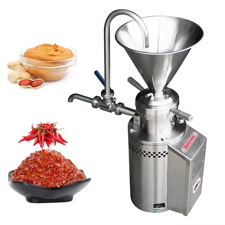 Vertical Colloid Mill Machine for Food - Chili Sauce  Almond Milk  Peanut Butter