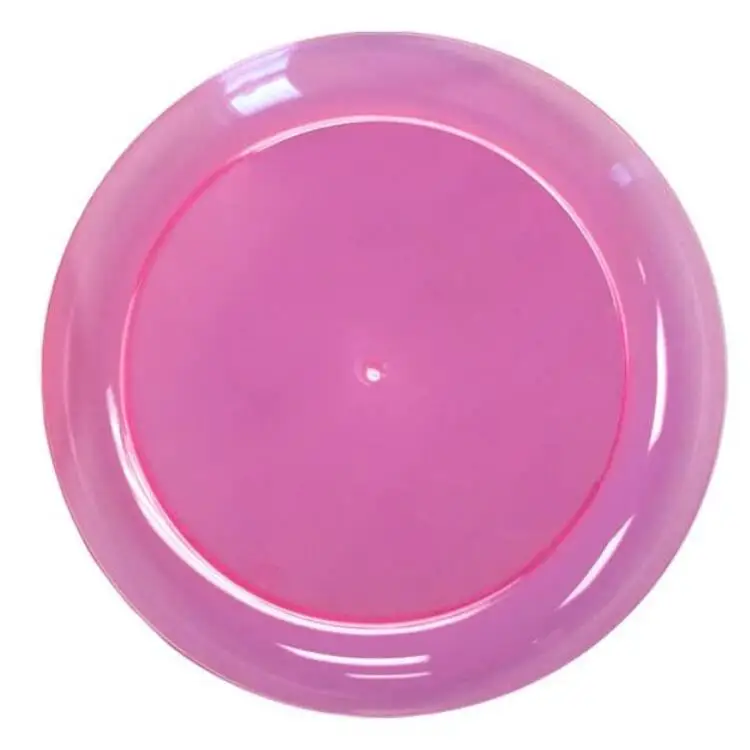 Hard Plastic 6-Inch Round Assorted Neon Party Dessert Plates