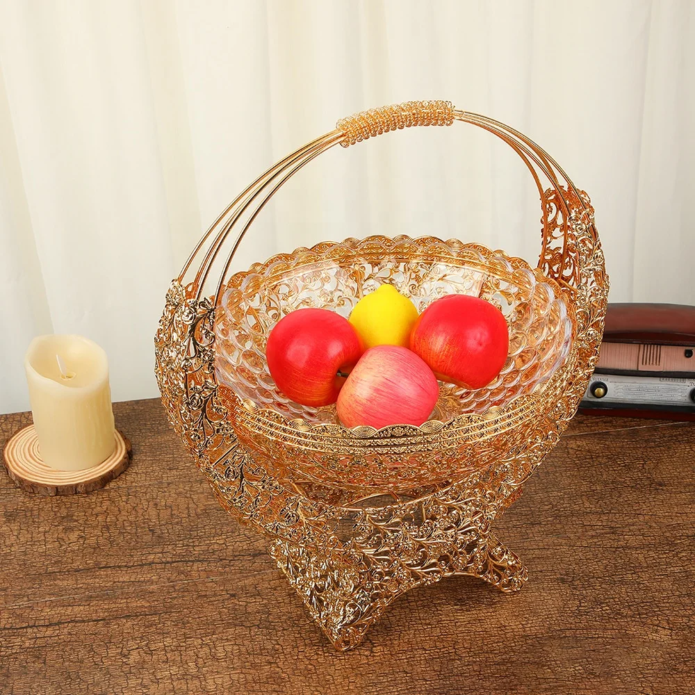 High Quality Metal Iron Fruit Plate Serving Food Display Tray