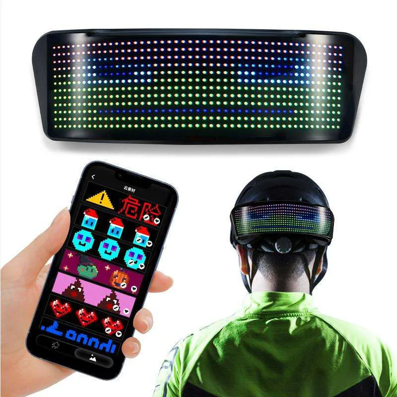 Light Motorcycle Led Screen Bicycle Turn Signal Bluetooth Lighting Kit Cycling Up Helmet Display