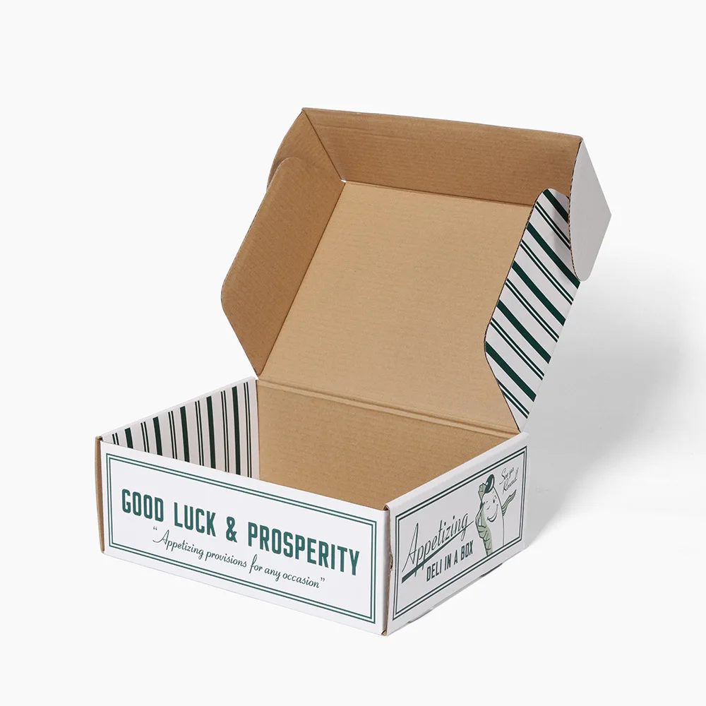 Custom large corrugated cookie food package container kraft brown shipping carton big size packaging paperboard box