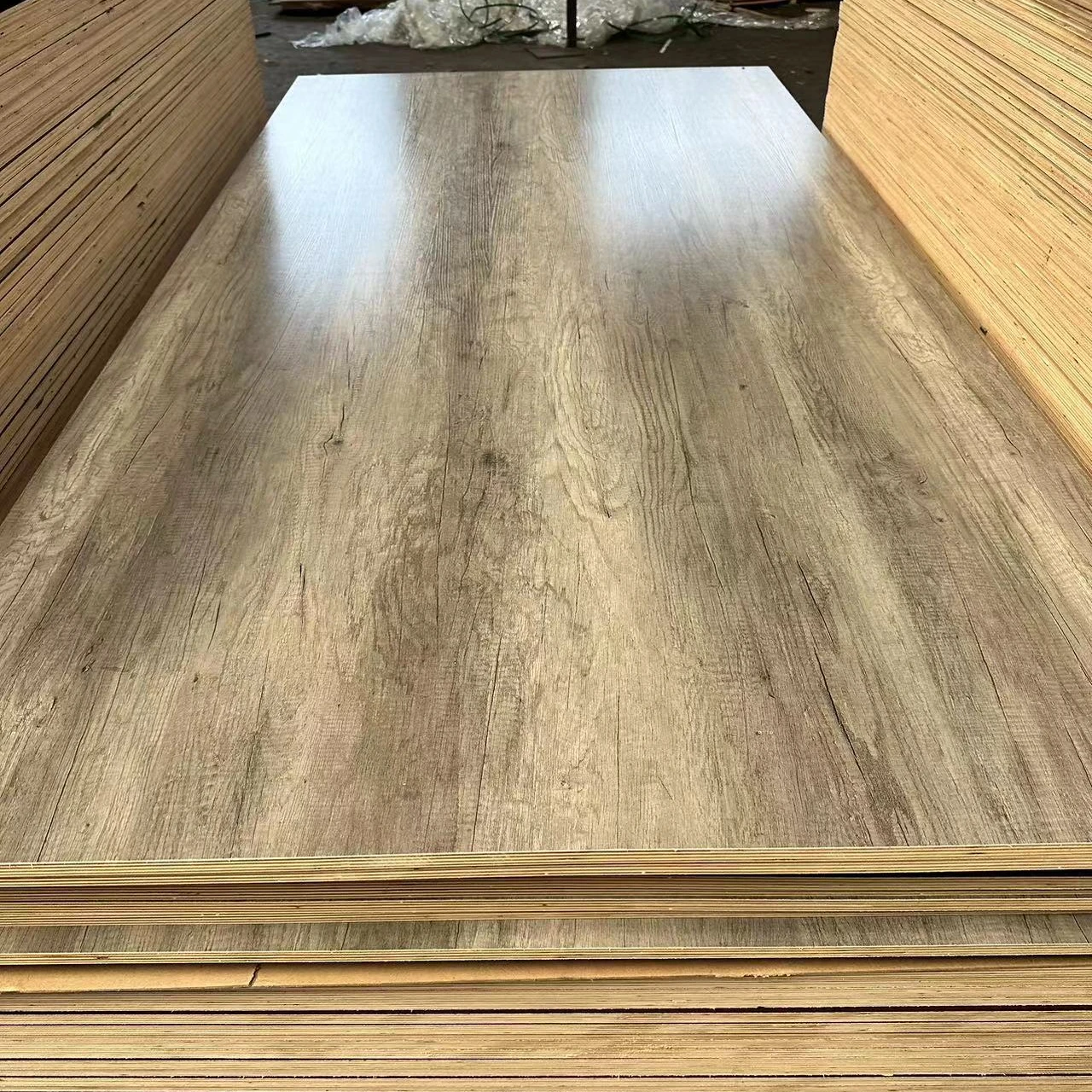 Made in China high pressure laminated grey white melamine coloured HPL plywood for furniture