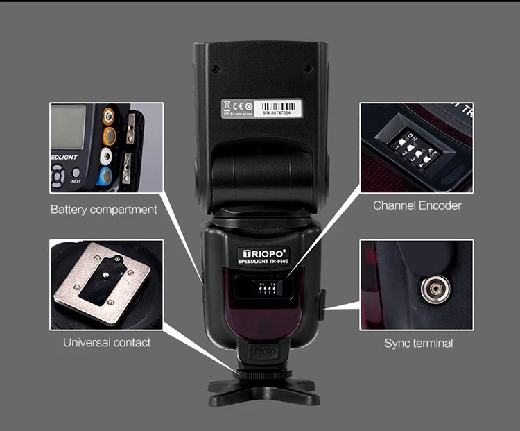 Triopo DSLR Camera Flash Light TR-950ii + G4 TR950 II Universal Flash Hot shoe Speedlite Manual