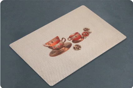 OEM Printed Cotton Linen Table Plate Napkin Ice Cream Design Waterproof for Dining Room Country Style
