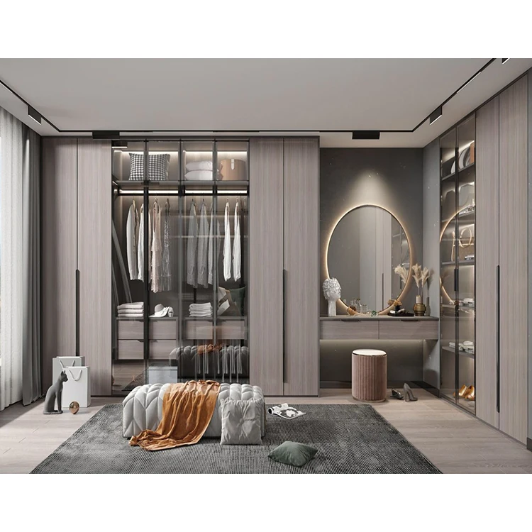 Custom made modern children kids bedroom wardrobe with study computer table bookshelf designs for sale