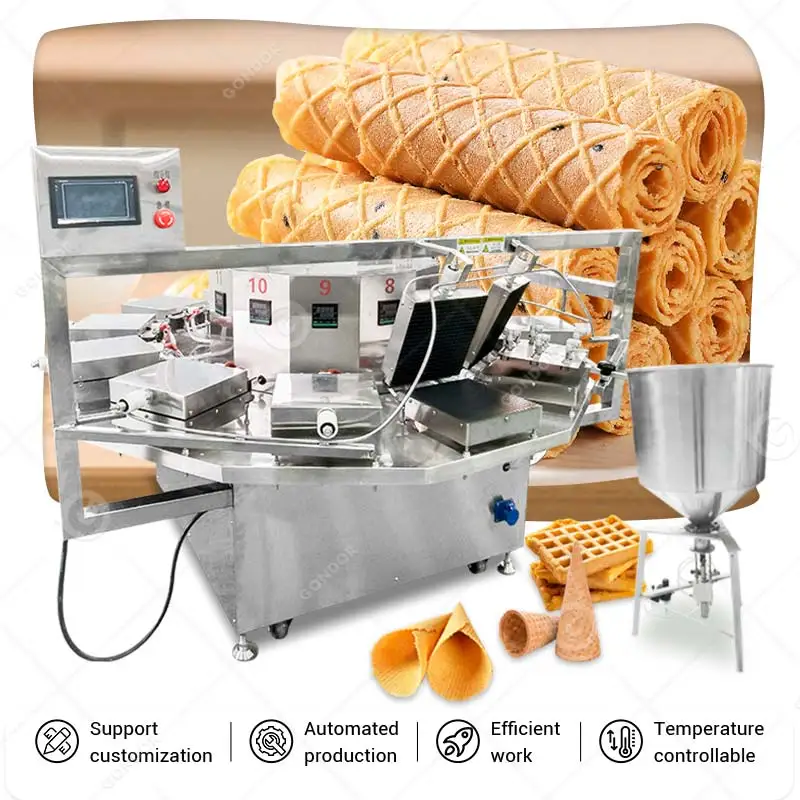 Semi Automatic the Wafer Cone Used Production Line Stroopwafel Egg Roll Sugar Cone Machine