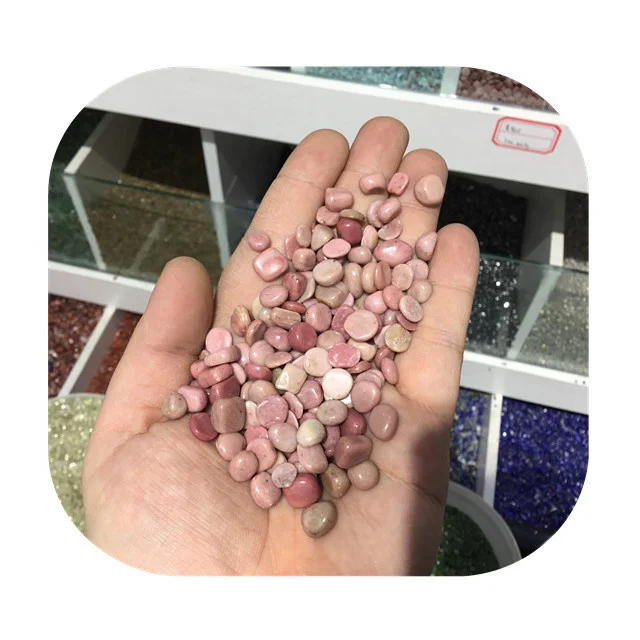 Wholesale Natur Heal Quartz Gems and Crystals Chips 7-9mm pink Rhodonite Crystal Stone Gravel for Sale