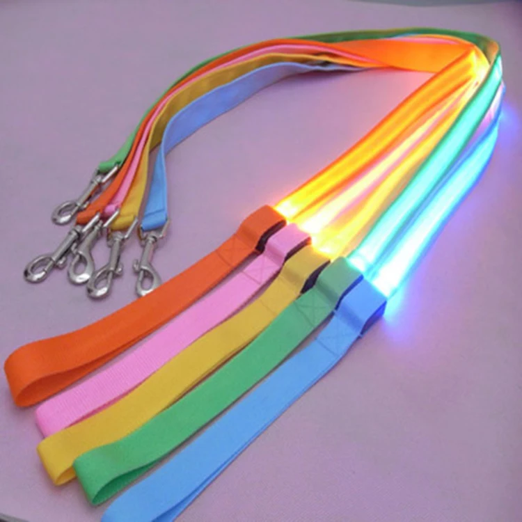 Wholesale Custom Pet Dog LED Collar Light Up Dog Collar Luxury Adjustable Nylon Rechargeable LED Pet Dog Collar and Leash Set
