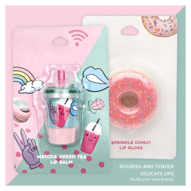 2021 Pop Kid Makeup Toy Cute Pink Cosmetics Cola Sweet Buns Ball Lip Gloss for Girl Liquid Lip Balm Female Moisturizing 6000 Pcs