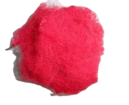 GRS certified  Recycled Polyester Staple Fiber 100% PSF bright red