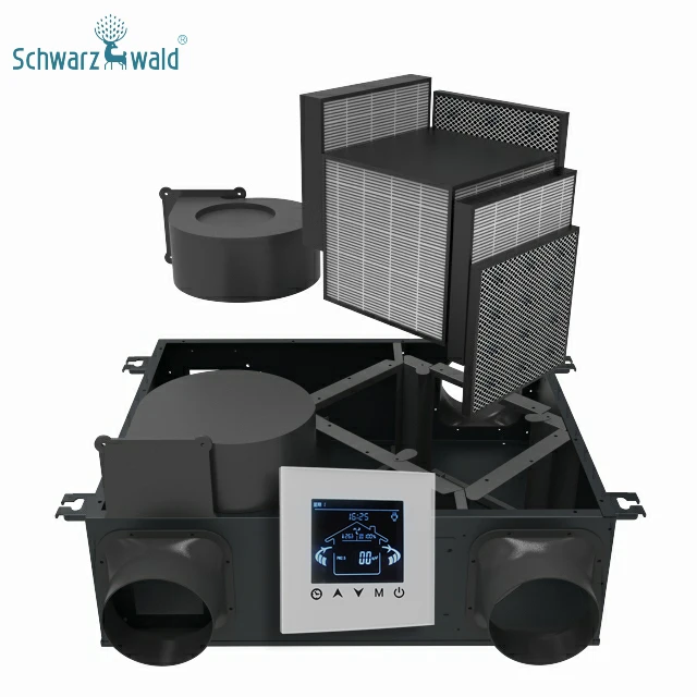 HRV hepa 14 filters with double ducts smart energy saving fresh heat recovery ventilation