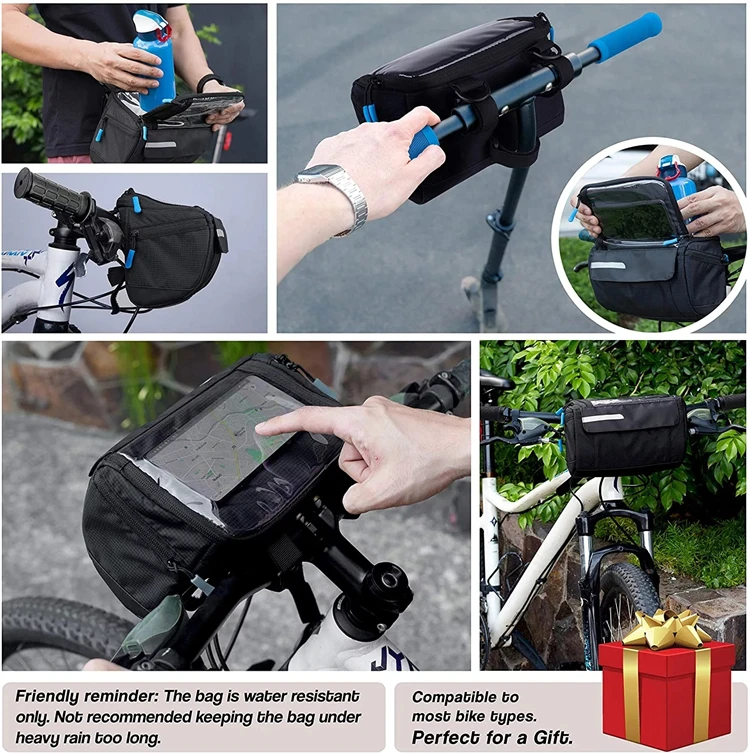 Newest BSCI Audit Factory Customized Waterproof Bicycle Accessories Front Frame Handlebar Bicycle Bag