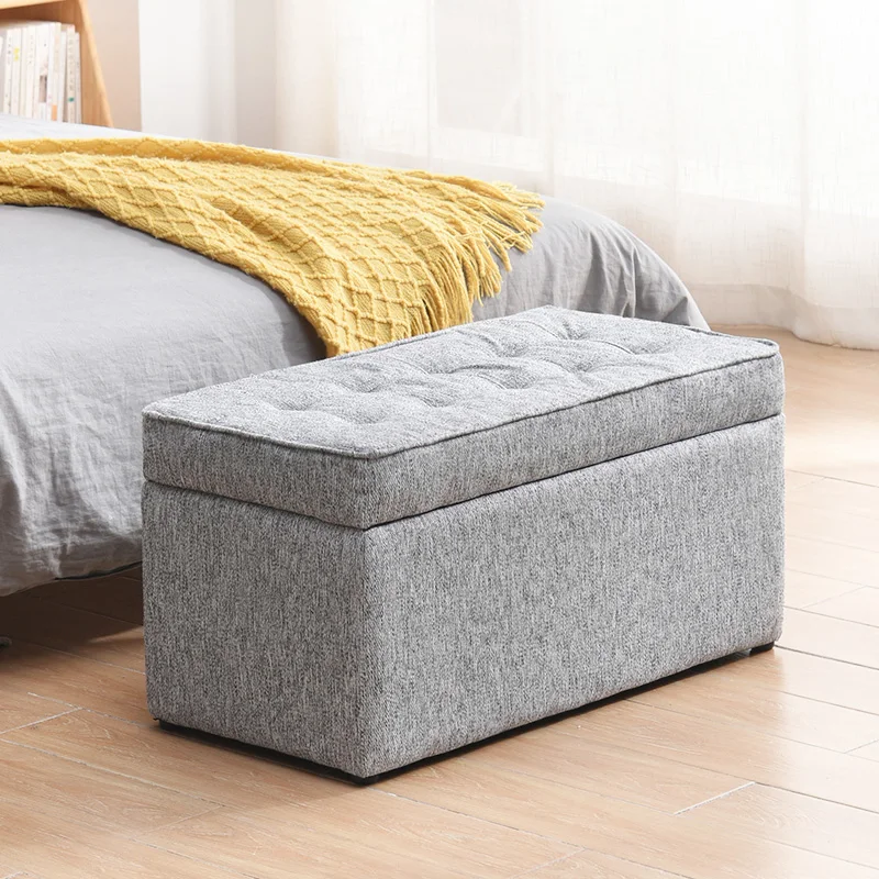 Fabric Kids Organizer Bench Box Footrest Folding Storage Stools Ottomans