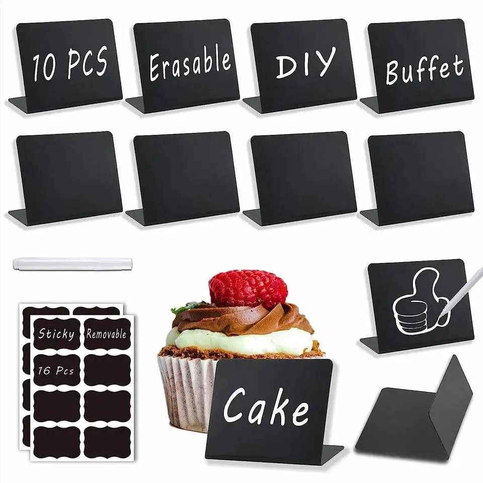 Mini L Shape Chalkboard Signs for Food Chalkboard Small Black Chalk Board Food Labels Chalked Name Tags Party Buffet Tables