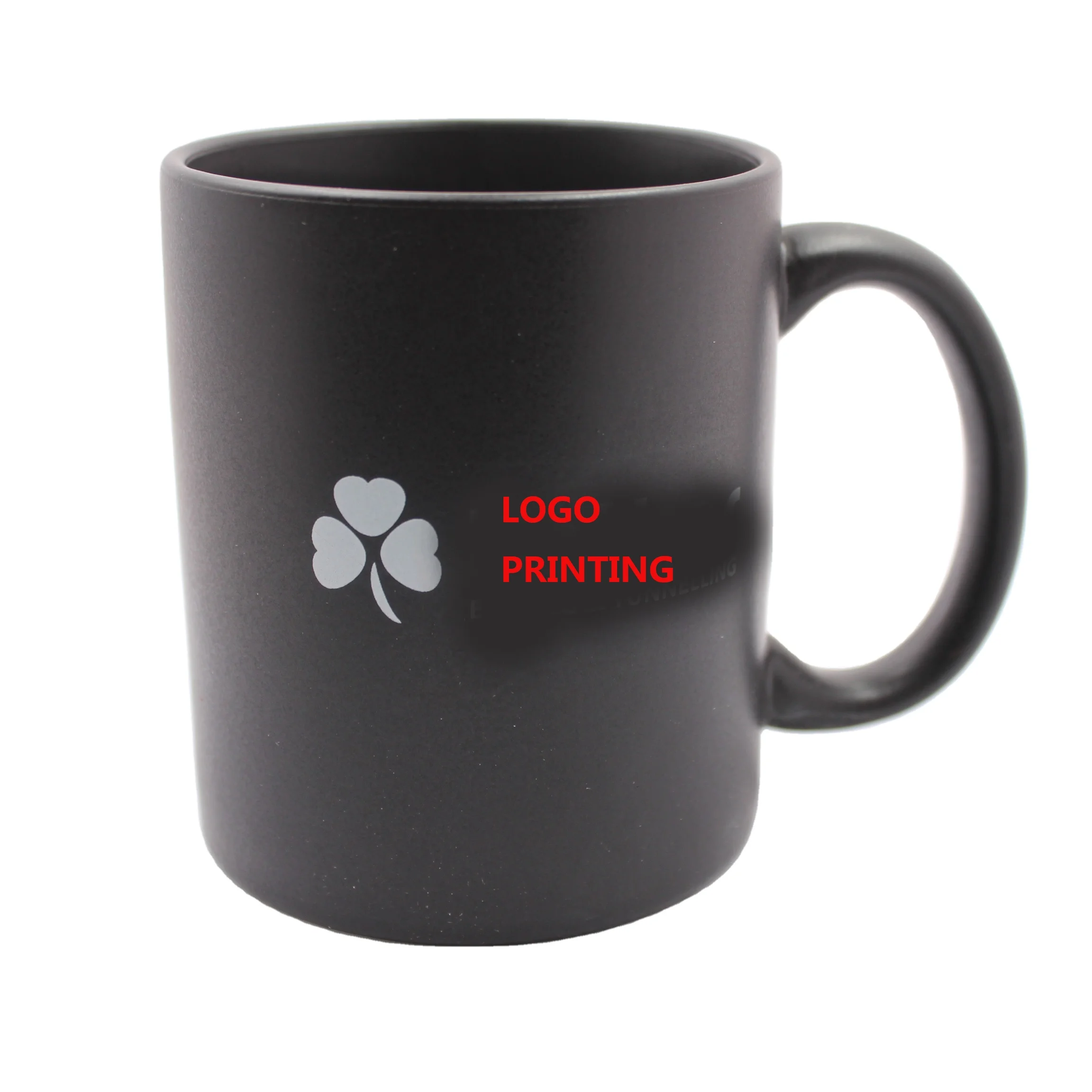 Advertising Custom Logo Black/White Porcelain Mugs Ceramic Coffee Cup