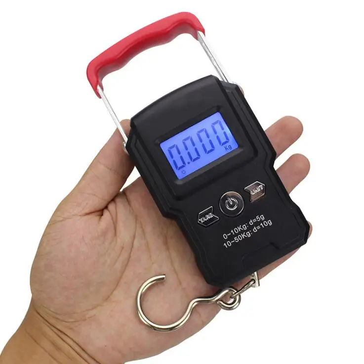 50kg LCD Electronic Portable Digital Scale Hanging Hook Fishing Travel Double Luggage Weight Scale