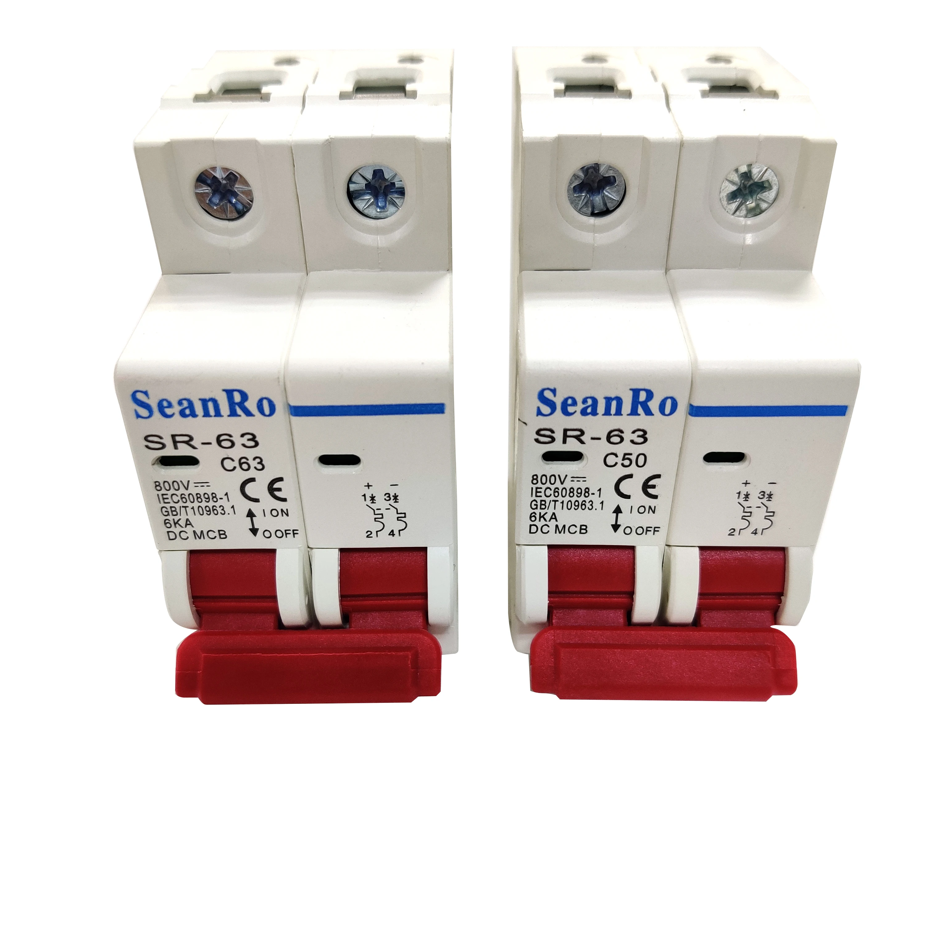  Миниатюрный автоматический выключатель SeanRo 2P DC1000V 6KA 46-63A MCB для солнечной