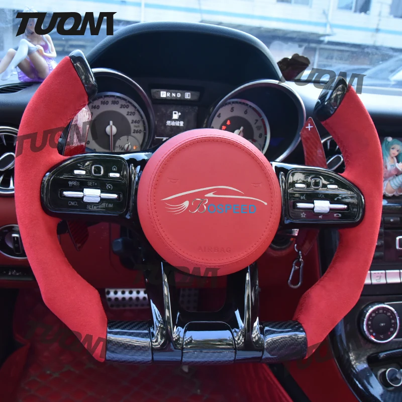 Fit For Mercedes Benz C E S G Class GLE CLA W204 W205 W222 G500 G55 G63 S500 Carbon Fiber F1 Steering Wheel