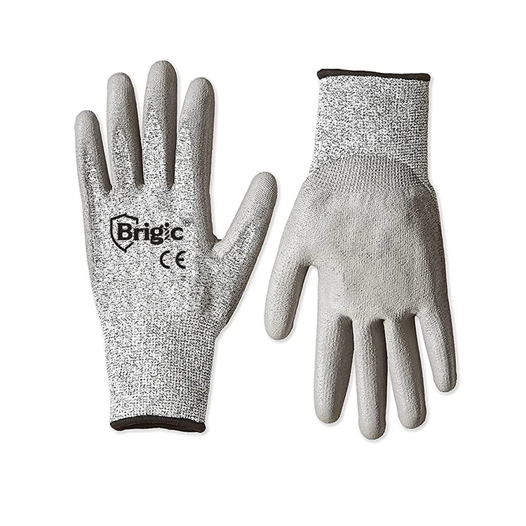 PU Palm Coated Cut Resistant HPPE Anti-Static Gloves For Men Work