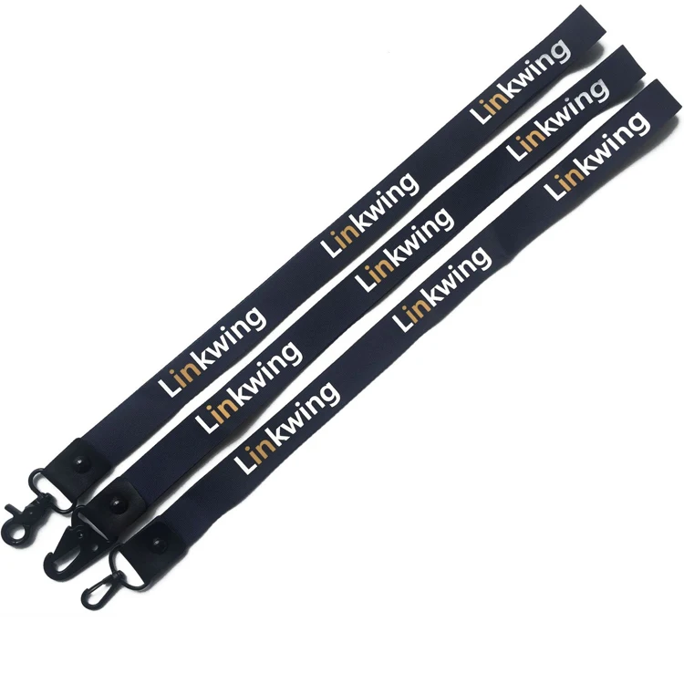 custom imprint logo  polyester PP Nylon lanyard with safety buckle  for ID card holder lanyard