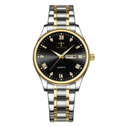New Stainless Steel Band Mens Women quartz Wrist Luxury Gold Couple Watch for Set Lovers Brand Fashion Relojes-hombr Reloj Mujer