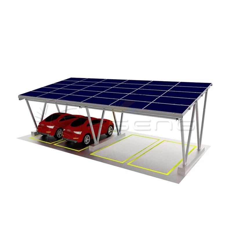 Высокая прочность автомобиль с питанием от солнечных батарей Парк Установлен структура Солнечной Pv навес монтажные кронштейны системы