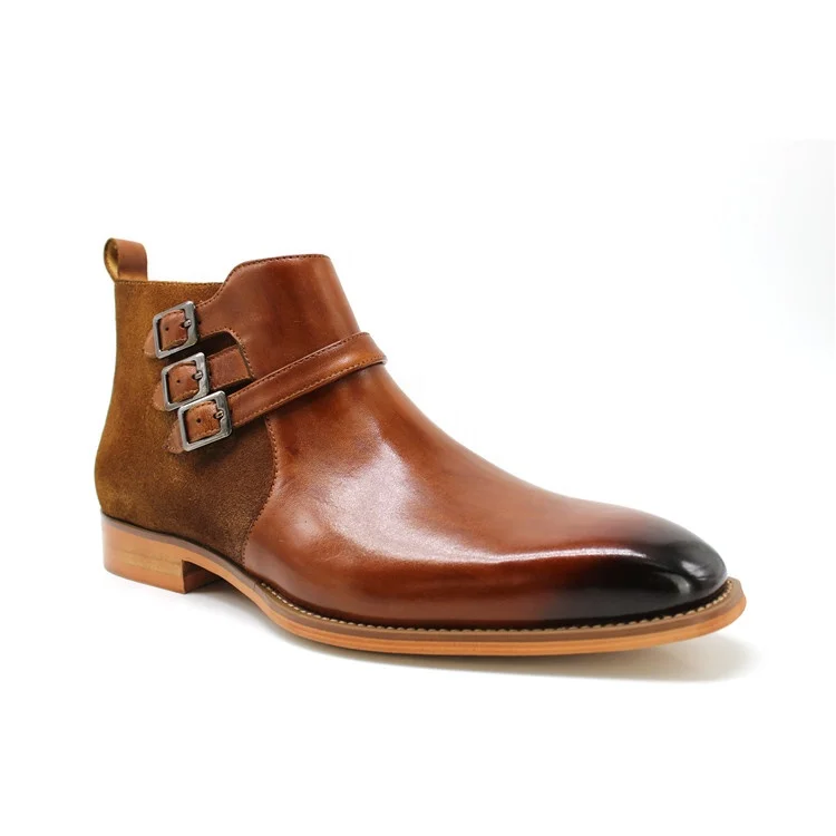 
Модные мужские ботинки из телячьей кожи с тонкими ремешками хорошего качества 