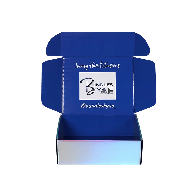 OEM ODM Holographic silver black pink white cosmetic packaging box Cardboard for cosmet 12x12x5