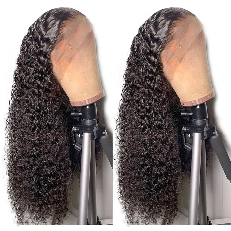 
100% Remy Jerry Curly Virgin Human Hair Lace Front Wig With Baby Hair Wholesale Raw Cuticle Aligned Human Hair Wigs 