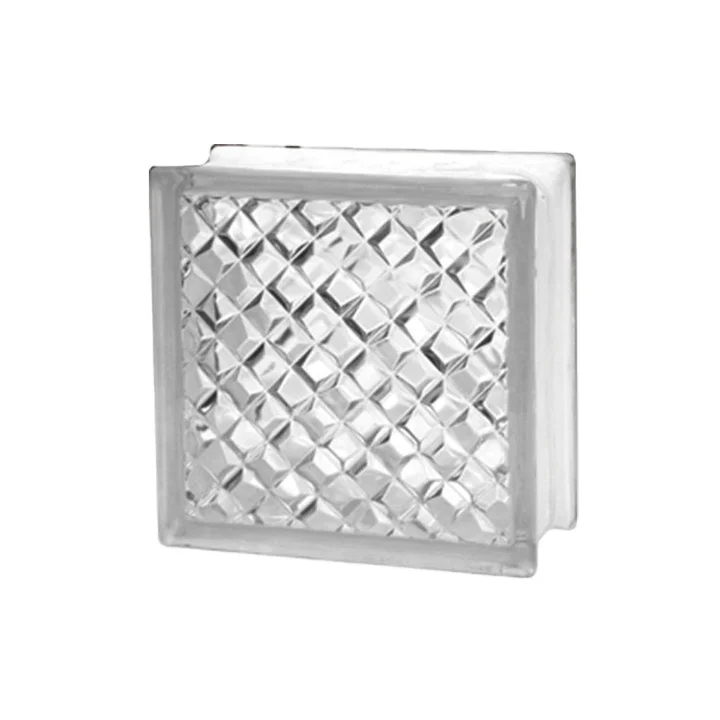 clear grey green pink cloudy parallel sea wave hollow glass block for home house decoration and building glass wall