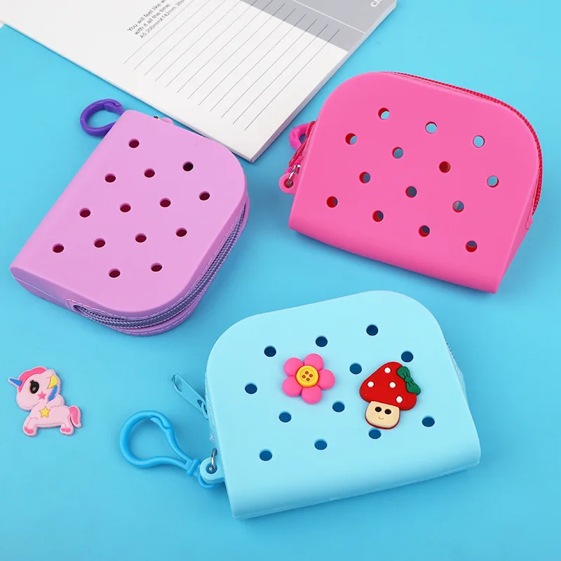 Wholesale Custom Silicone Coin Purse Soft Durable Fashion Design Change Purse Silicone Wallet Mini Pouch Cards Coin Holder