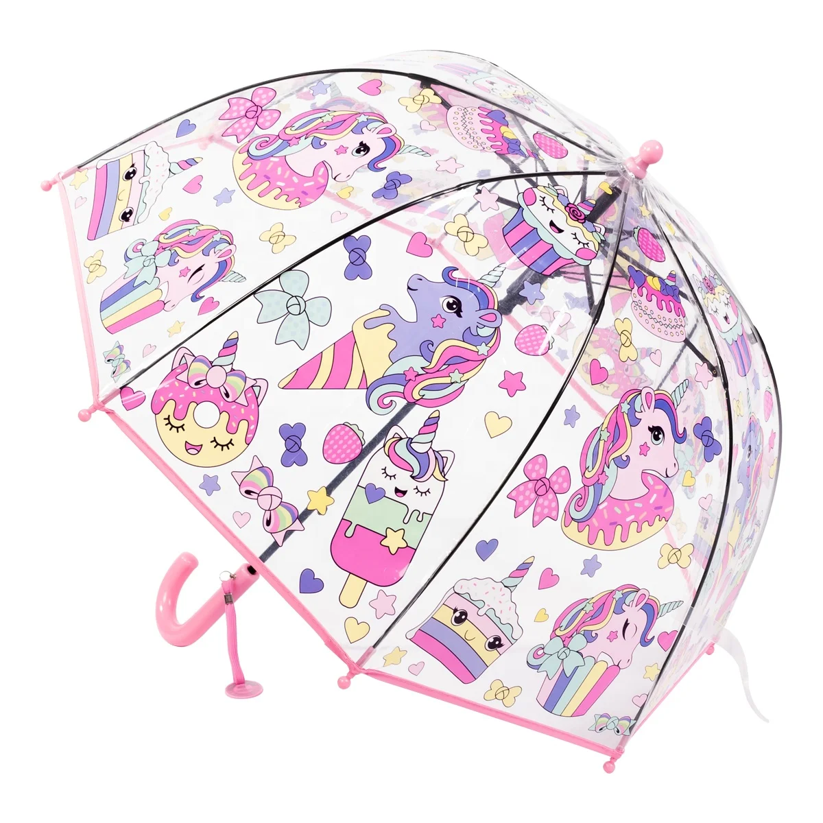 RST Гуанчжоу оптовая продажа Детский дешевый зонтик новый купол 19 дюймов маленький размер прозрачный зонт с единорогом