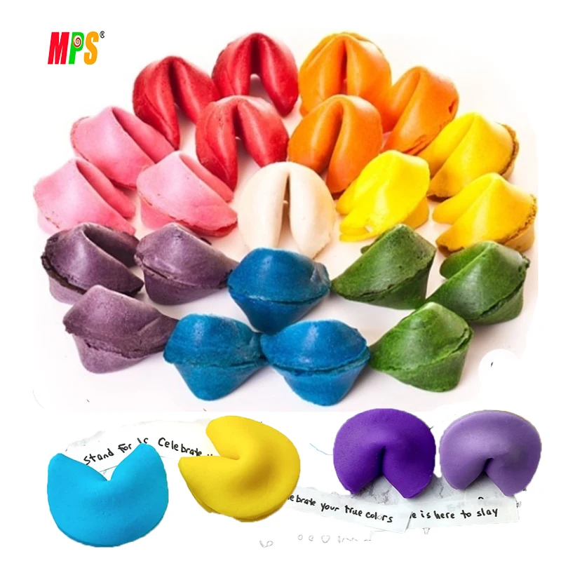 BRC HACCP Certificate Biscuit Manufacturer Wholesale Exotic Snacks Colorful Fortune Cookies
