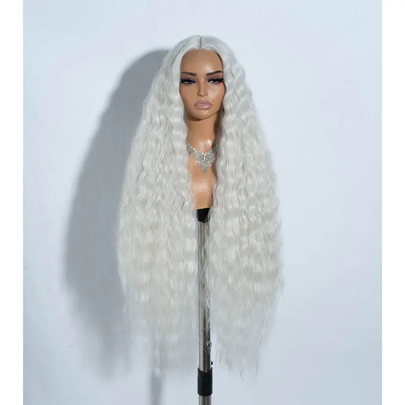 Ombre Wig Women Synthetic Lace Front Wigs Blonde for Black High Quality Premium Fiber Heat Resistant Long Curly Wigs Synthetic