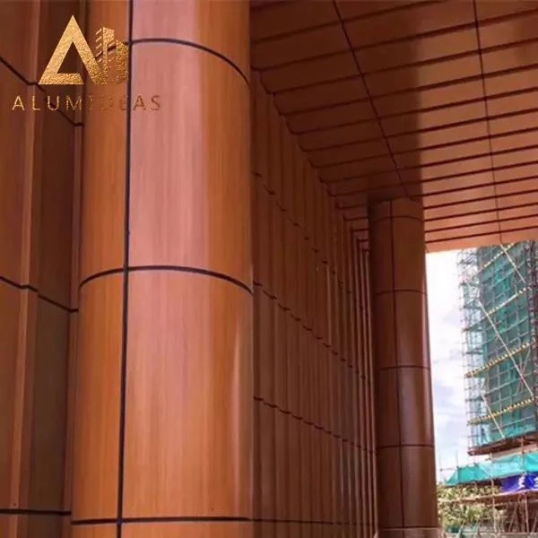 Exterior Cladding  Wall Alucobond Waterproof 4mm Pvdf Wood Color Aluminum Composite Panels