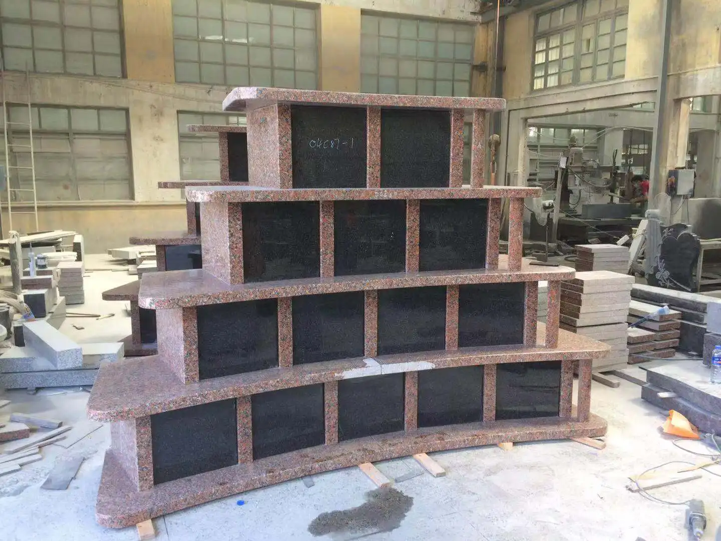 Cheap Customized Design Cemetery Cremation Granite Mausoleum Two Niche Columbarium