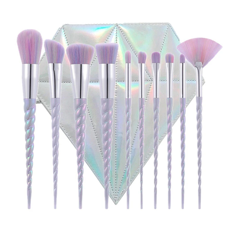 Oem blue maquillaje-make- al por mayor beauty accessories maquillaje vegano set unique makeup brush wholesale with diamond case
